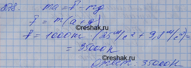 Изображение Подъемный кран поднимает груз массой 1 т. Какова сила натяжения троса в начале подъема, если груз движется (очень кратковременно) с ускорением 25...