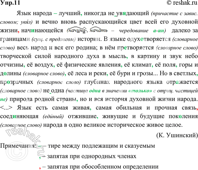 Изображение 11. Орфографический и пунктуационный практикум.Язык народа лучший никогда (не)ув..дающий и вечно вновь распускающийся цвет всей его духовной жизни начинающейся...